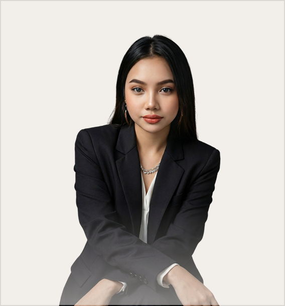 Professional woman in a black blazer, representing Kreative Angle's team of digital marketing experts, emphasizing creativity and strategy in client partnerships.